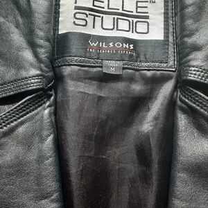 Woman's Black Leather Jacket, Size Medium.